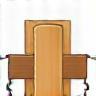 Stylized icon representing a woodworking joint like mortise and tenon