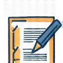 Icon representing filling out a form or document
